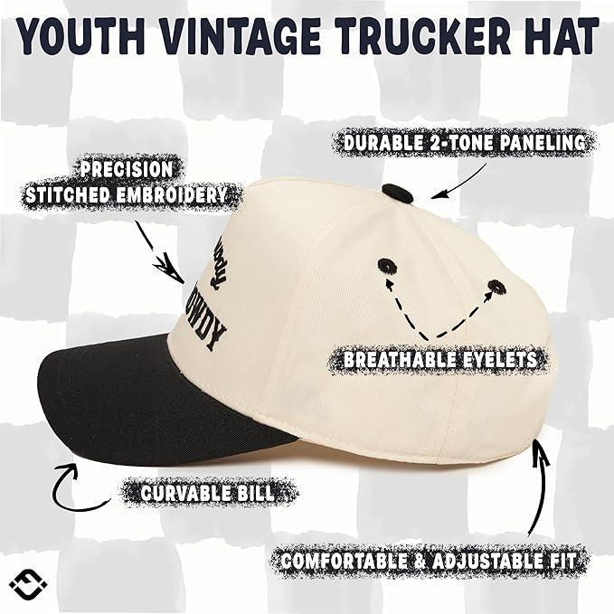 Funky Junque Premium Kids Trucker Hat Vintage Snapback Baseball Cap - Toddler Designs, Infant Sizes