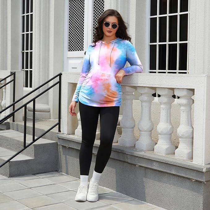 GINKANA Maternity Hoodie Long Sleeves Shirts Casual Maternity Top Pregnancy Sweatshirt Casual Clothes