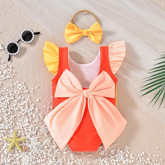 Toddler Girl Baby Ruffles Mermaid Fish Scale Swimsuit One Piece Swimwear Bathing Sunsuit