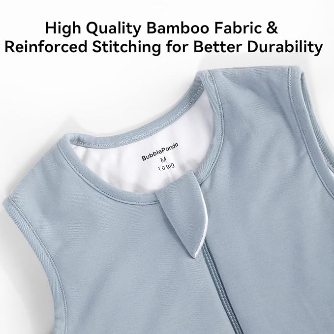 Rayon Made from Bamboo Toddler Sleep Sack with Feet 6-12 Months 1.0 Tog Ultra Soft Toddler Sleeping Sack Baby Sleep Bag Walker Quilted Wearable Blanket with Legs 2-Way Zipper Lightweight
