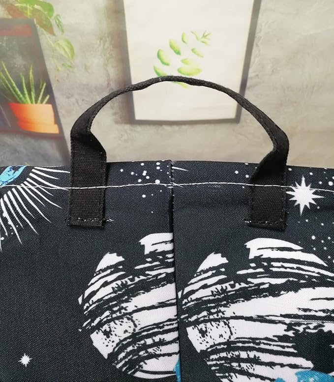 Rectangle Kids Gift Storage Basket Shelf Storage Basket Organizer Box Clothes Laundry Hamper Toys Nursery Basket Baby Laundry Basket with Handles(REC-Black Planet)