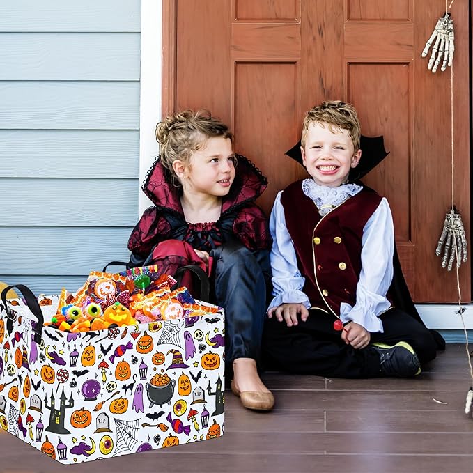 Ghost Happy Halloween Kids Gift Shelf Storage Basket Organizer Box Clothes Laundry Hamper Toys Nursery Basket Baby Laundry Basket with Handles