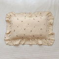 BuLuTu Muslin Toddler Pillowcases Girls Boys,Soft Breathable Cotton Kids Pillow Cover, Moon Star Pattern Shabby Chic Nursery Pillow Cases Enveloped Closure, 14"x20", 1 Piece