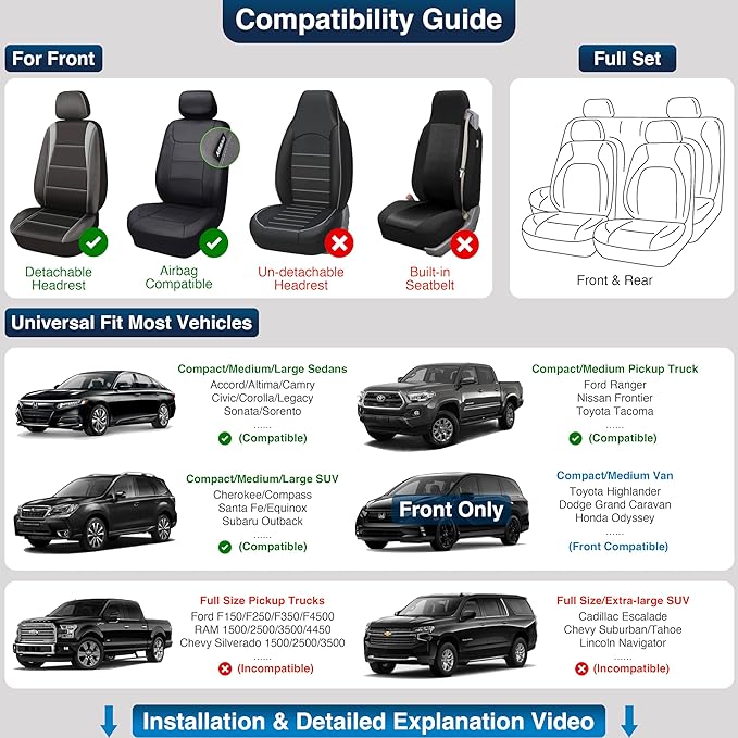 OASIS AUTO Car Seat Covers Premium Waterproof Faux Leather Cushion Universal Accessories Fit SUV Truck Sedan Automotive Vehicle Auto Interior Protector Full Set (OS-001 Burgundy)