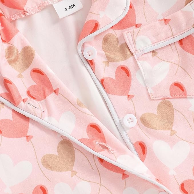 Balaflyie Baby Girl Button Down Pajamas Romper One-Piece Jumpsuit Long Sleeve Sleeper Infant Sleepwear