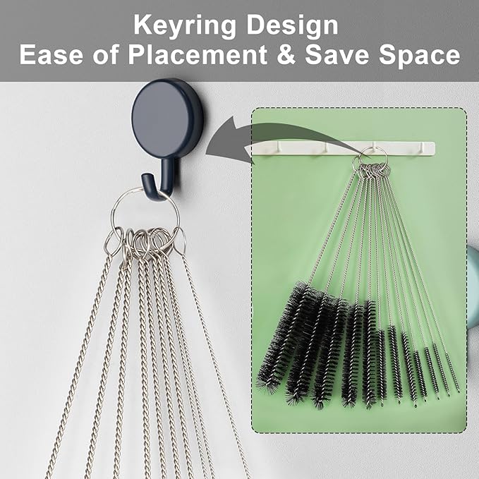 Straw Cleaner Brush Set, 12 Pieces Botthle Cleaning Brush and Nylon Tube Brush Brush, 11.8 Inch Long Cleaning Brush Kit for Water Bottle, Straws on Tumbler, Sippy Cup, Tea Pot Spout