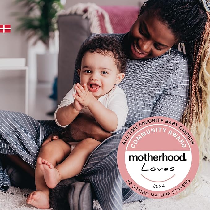 Bambo Nature Hypoallergenic Baby Diapers, Eco-Labelled Sustainable Diapers, Enhanced Leakage Protection, Totally Chlorine-free, Skin Friendly, and Super Absorbent - Size 1 (216 Count)