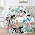 Colorful Floral Horse Throw Blanket for Women Men Flowers Animals Blanket Gifts for Adults Cute Horse Lightweight Blanket 60X80 Inches for Bed All Season