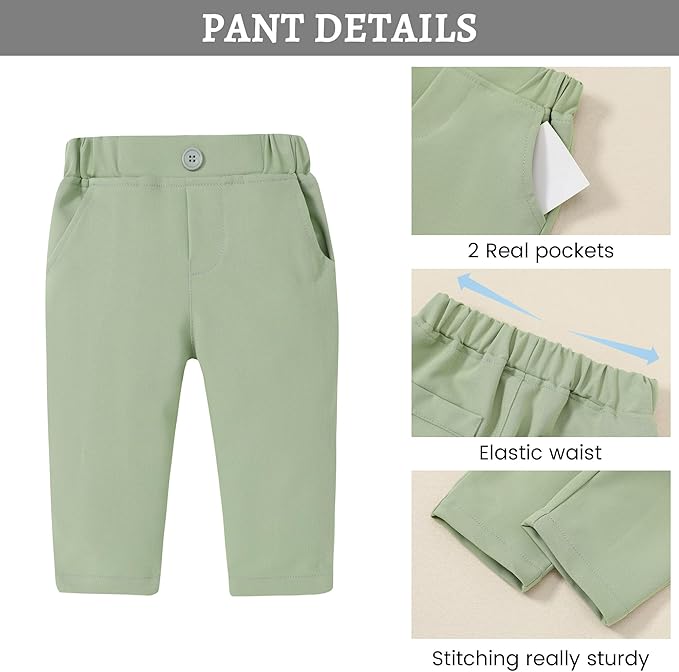 SANMIO Baby Boy Clothes Suits Infant Gentleman Outfit Collared Dress Shirt+Vest+Tie+Corsage+Pants 5Pcs Baby Suit Sets