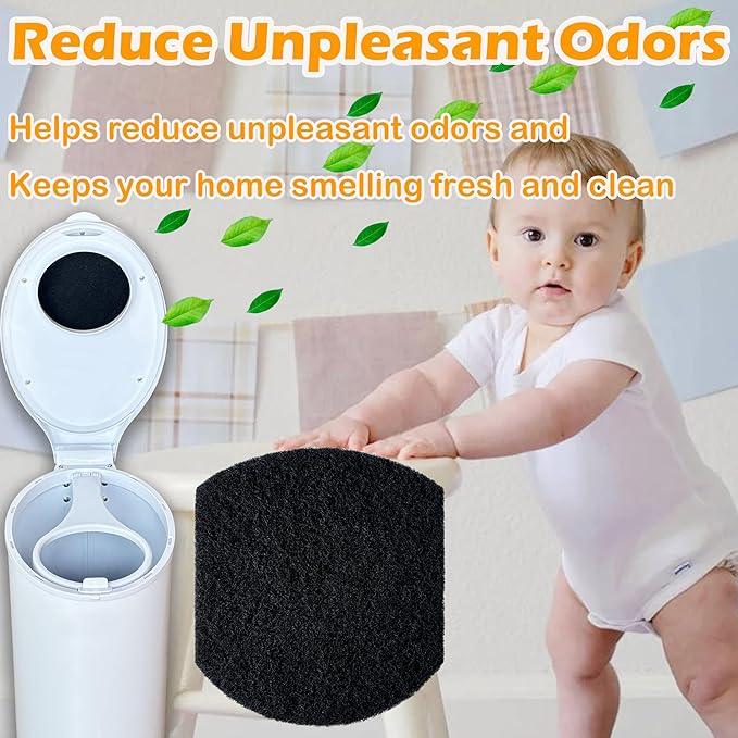 8 Pack Odor Removing Refills for Ubbi Diaper Pail, Diaper Pail Odor Absorber Carbon Filter Refills to Keep Home Fresh