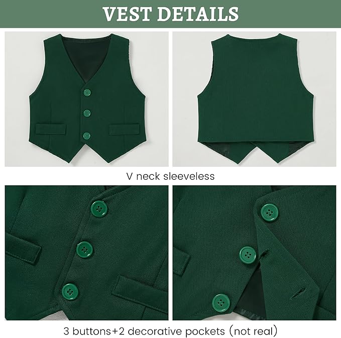 SANMIO Baby Boy Clothes Suits Infant Gentleman Outfit Collared Dress Shirt+Vest+Tie+Corsage+Pants 5Pcs Baby Suit Sets