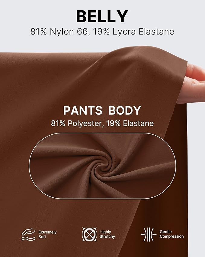 G4Free Maternity Dress Yoga Pants with Pockets Over The Belly Stretchy Work Slack Pregnancy Wide Leg Lounge Trousers