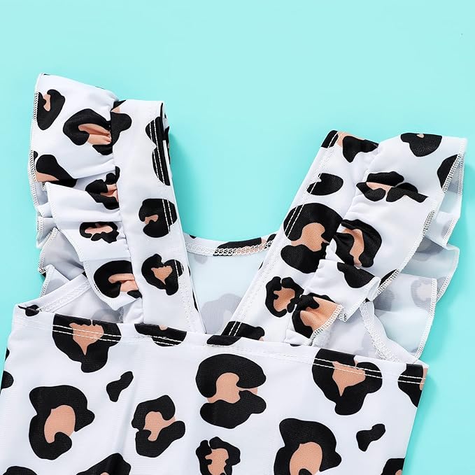 Happy Town One-Piece Infant Toddler Baby Girl Summer Swimsuit Watermelon Leopard Ruffle Swimwear Bikini Bathing Suit