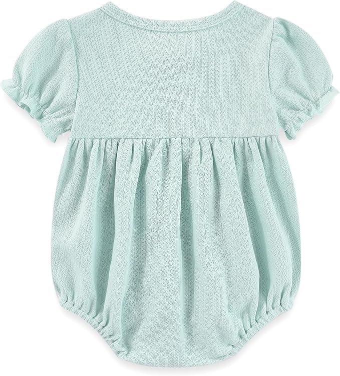 Newborn Baby Girl Clothes Cotton Bubble Romper Floral Short Sleeve Bodysuit 3 Pack