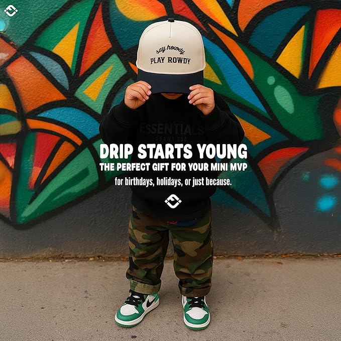 Funky Junque Premium Kids Trucker Hat Vintage Snapback Baseball Cap - Toddler Designs, Infant Sizes