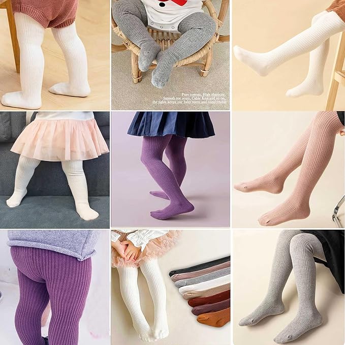 CECORC Baby Girls Tights Toddler Cable Knit Leggings Thick Cotton Infant Stockings Pantyhose 1-10T