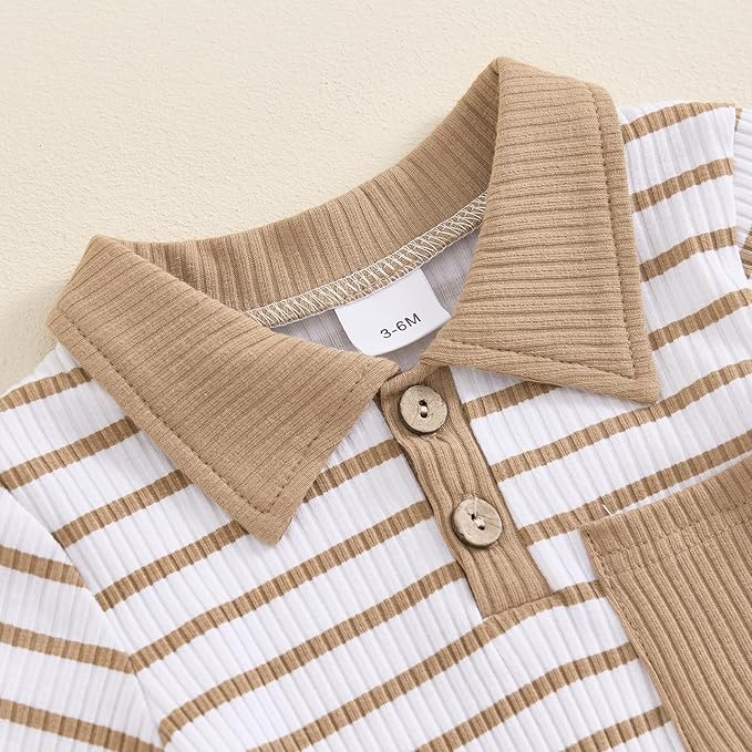 Newborn Baby Boy Girl Clothes Ribbed Knitted Long Sleeve Romper Pants Solid Cotton Infant Fall Winter Outfits 2Pcs