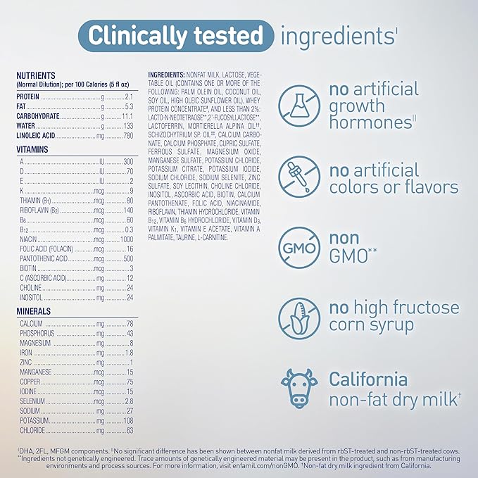Enfamil Optimum (Enspire), Our Closest Formula to Breast Milk, Immune-Supporting Lactoferrin and Brain-Supporting DHA Baby Formula, Powder 30 Oz Refill