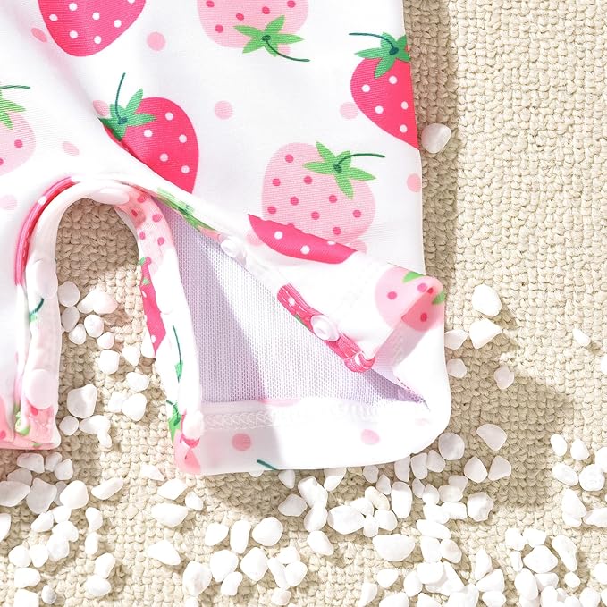 Aalizzwell Baby Girls Long Sleeve One Piece Bathing Suit with Hat