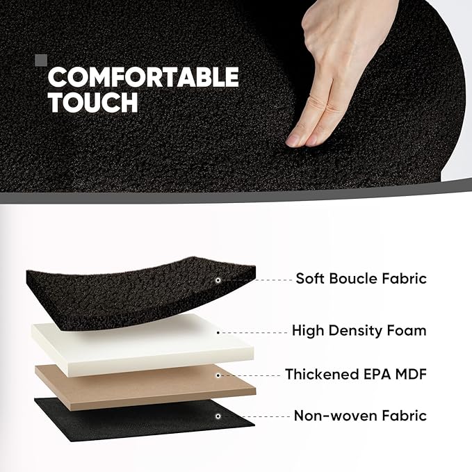 B FSOBEIIALEO Ottoman with Storage for Living Room, Sherpa Folding Storage Ottoman Foot Rest, 30 Inches Collapsible Bedroom Bench Black