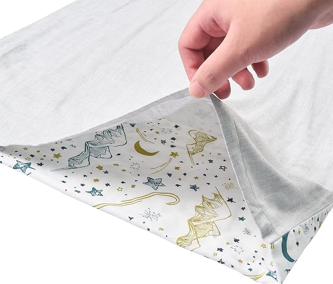 Nest Designs Toddler Pillow with Bamboo Viscose Pillowcase - Stars White, Medium (Silk)