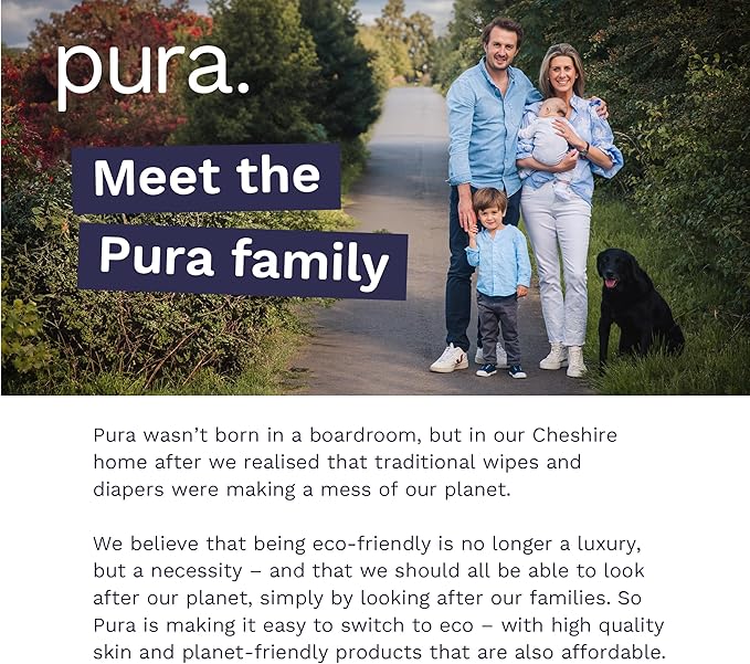 Pura Size 7 Eco-Friendly Diapers (33+lbs) Hypoallergenic, TCF, Soft Organic Cotton, Sustainable, up to 12 Hours Leak Protection, Allergy UK, Recyclable Paper Packaging, 6 Packs of 17 (102 Diapers)