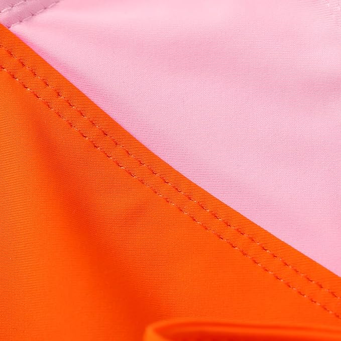 Happy Town Toddler Swimsuit Girl One Piece Bathing Suit Color Block Swimwear Baby Summer Beach Wear