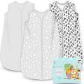 Cute Castle Baby Sleep Sack 18-24 Months - Lightweight 100% Cotton 2-Way Zipper TOG 0.5 Infant Wearable Blanket, Newborn Essentials Toddler Sleep Clothes, 3 Pack(Gray, Letters, Stars)