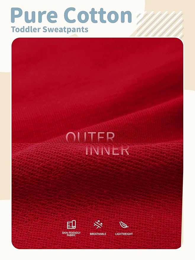 HXP 3 Pack Toddler Sweatpants Cotton Toddler Boys Girls Unisex Sweatpants Pants with Pocket Drawstring