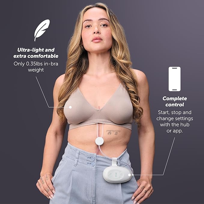 Elvie Stride 2 Hospital-Grade, App-Controlled Single Breast Pump - Hands-Free, Wearable, Ultra-Quiet & Electric with 10-Settings & Rechargeable
