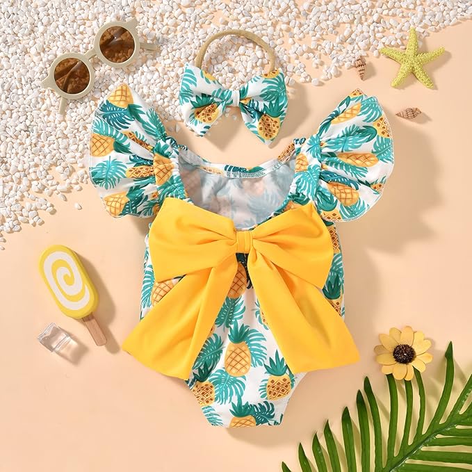Toddler Girl Baby Ruffles Mermaid Fish Scale Swimsuit One Piece Swimwear Bathing Sunsuit