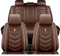 Leather Car Seat Covers Fit for LR Range Rover Evoque 2019-2025, 5 Seater Waterproof and Wear-Resistant Seat Cover Interior Accessories(Full Set,Coffee)