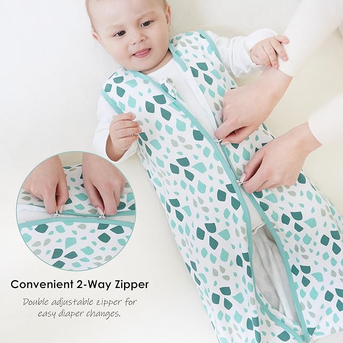 Cute Castle Baby Sleep Sack 6-12 Months - Lightweight 100% Cotton 2-Way Zipper TOG 0.5 Infant Wearable Blanket, Newborn Essentials Toddler Sleep Clothes (3 Pack Green)