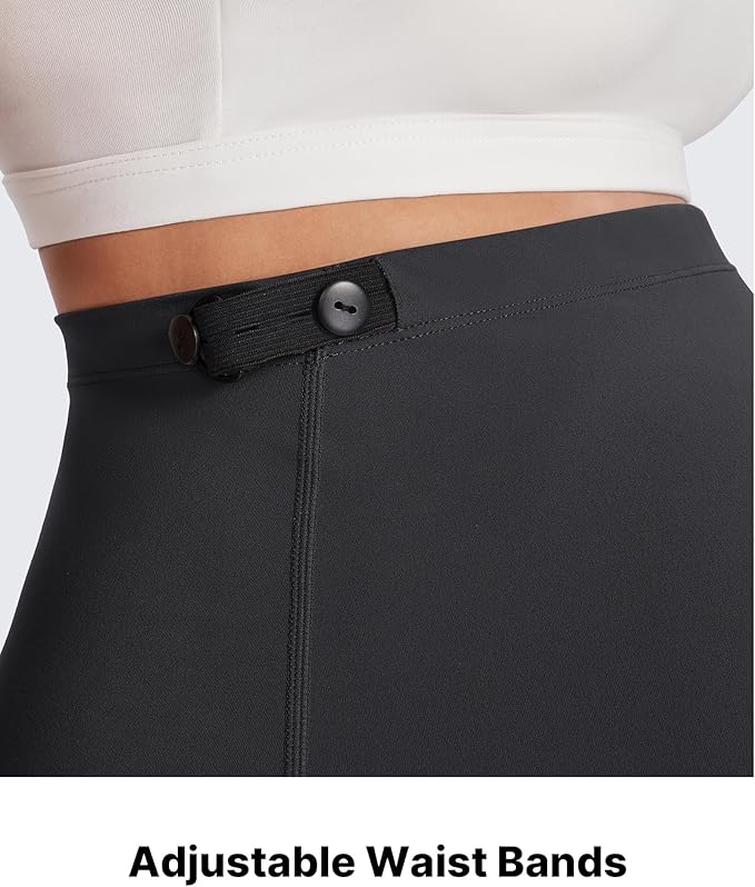 G4Free Fleece Lined Maternity Yoga Pants Over The Belly Stretchy Wide Leg Warm Pregnancy Work Trousers with Pockets