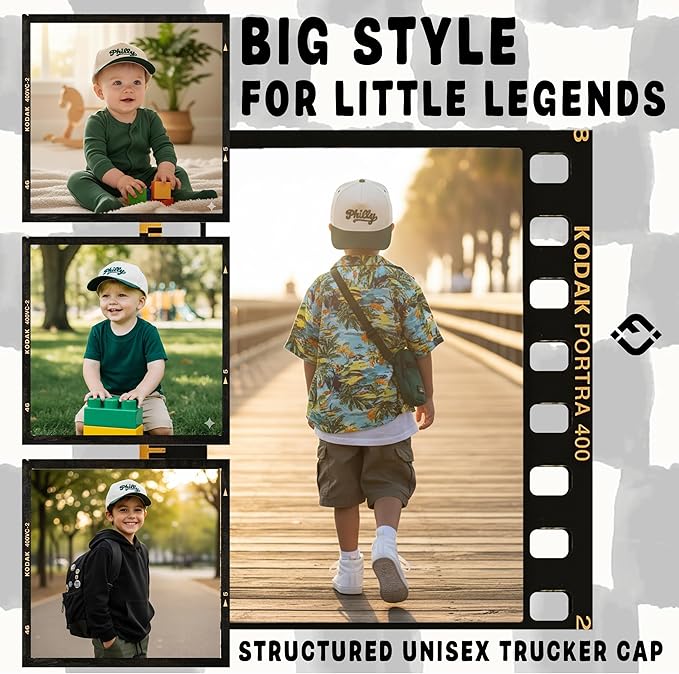 Funky Junque Premium Kids Trucker Hat Vintage Snapback Baseball Cap - Toddler Designs, Infant Sizes