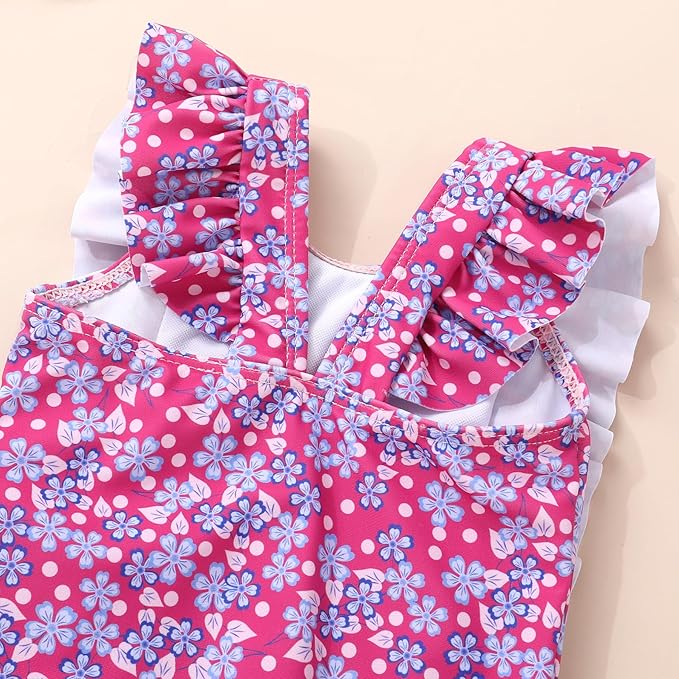 Happy Town One-Piece Infant Toddler Baby Girl Summer Swimsuit Watermelon Leopard Ruffle Swimwear Bikini Bathing Suit