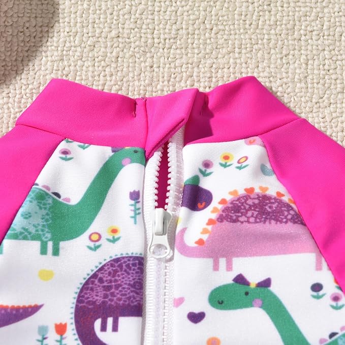 Aalizzwell Baby Girls Long Sleeve One Piece Bathing Suit with Hat