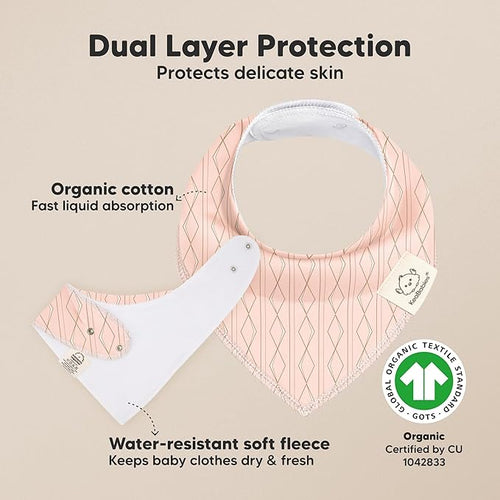 10-Pack Organic Baby Bandana Bibs for Girls - Super Absorbent Triangle Baby Bibs for Drooling and Teething Infant, 100% Cotton Extra Soft for Newborn, Infant 0-36 Months (Prism)