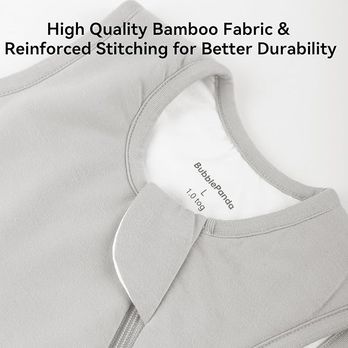 BubblePanda Rayon Made from Bamboo Sleep Sack 18-24 Months 0.5 Tog Soft Lightweight Toddler Sleep Sack 2t for Babies 2-Way Zipper Wearable Blanket Baby 18 Months