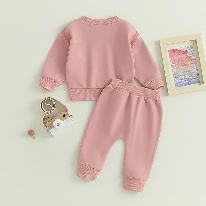 Tiaham Baby Boy Clothes Girl Outfits Fashion Sweatshirt Sweat Pant Kids Toddler Tops Pant Sets