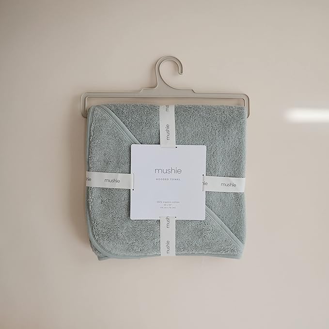mushie Baby Hooded Towel | Organic Cotton (Moss)