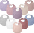 100% Cotton Muslin Baby Bibs 10-Pack Baby Drool Bibs for Unisex Baby Toddlers Infant Newborns Drooling and Teething