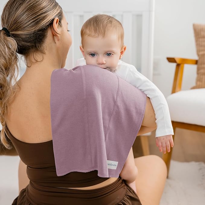 Comfy Cubs Baby Burp Cloths Set (Pack of 10) - Large, 6-Layer, Ultra Absorbent 100% Cotton for Infant Spit-Up, Drool, and Messes - Soft, Gentle, Thoughtful New Born Baby Gifts, Mulberry