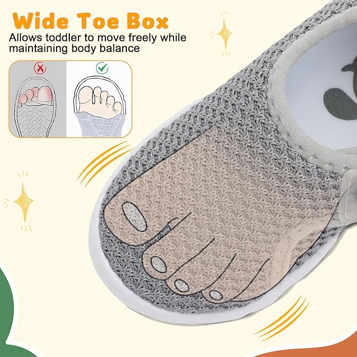 FEETCITY Baby Shoes Boys Girls First Walking Shoes Infant Sneakers Lightweight Slip On Shoe