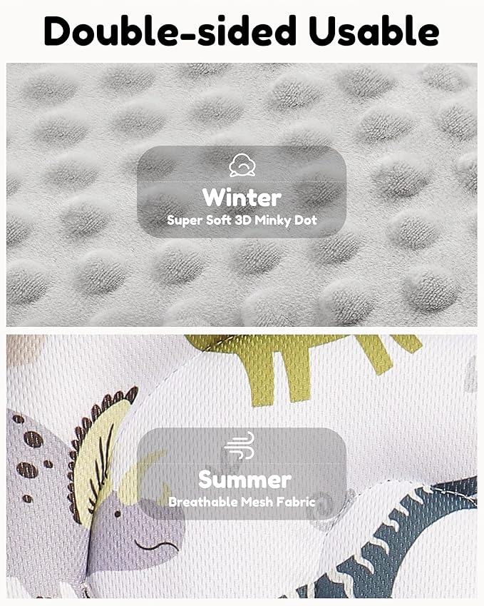 Infant Car Seat Insert with Removable Cushion for Baby Preemie Newborn Infant, Reversible carseat Insert Head Body Support Fits for Stroller, Baby Swing, Rocker, Bouncer, Bassinet - Grey