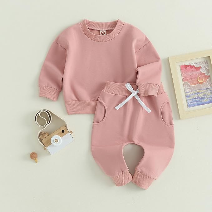 Tiaham Baby Boy Clothes Girl Outfits Fashion Sweatshirt Sweat Pant Kids Toddler Tops Pant Sets