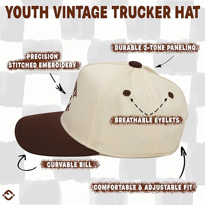 Funky Junque Premium Kids Trucker Hat Vintage Snapback Baseball Cap - Toddler Designs, Infant Sizes
