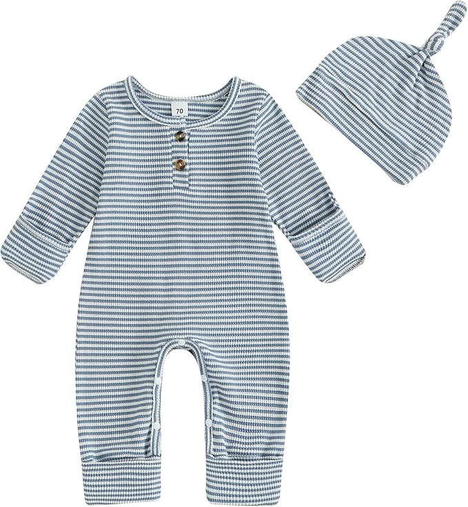 Kuriozud Newborn Infant Unisex Baby Boy Girl Clothes Button Romper Jumpsuit Basic One Piece Outfits