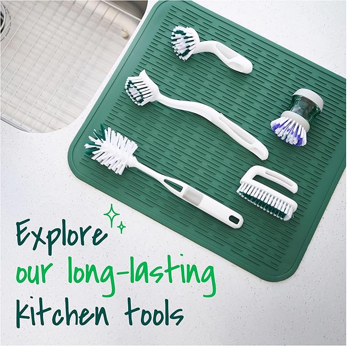 Scotch-Brite Glass and Water Bottle Brush, Long-Lasting, Safe on Glassware, Shaker Bottles, Food Processors, & More, Non-slip handle, Durable, Reusable, Clean in Top Rack of Your Dishwasher