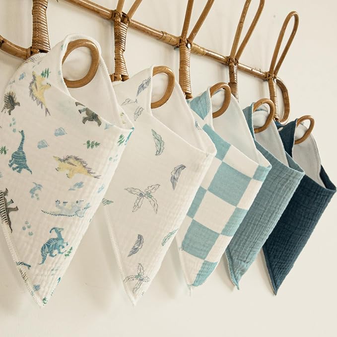 Muslin Baby Bibs 8 Pack, Baby Bandana Drool Bib for Drooling and Teething, Cotton Soft Absorbent for Girls Boys